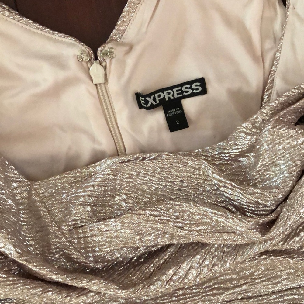 Express Metallic Rose Gold Cocktail Dress - Picture 6 of 8